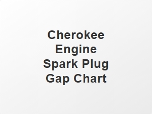 Cherokee Engine Spark Plug Gap Chart
